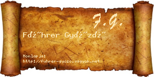 Führer Győző névjegykártya
